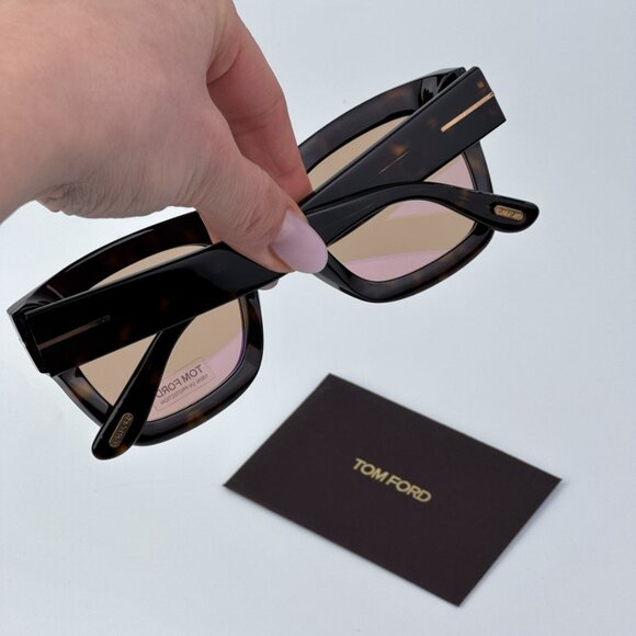 Tom Ford Men Havana Brown Square BRAND NEW Sunglasses WAGNER-02 FT0558 52E - Picture 3 of 11